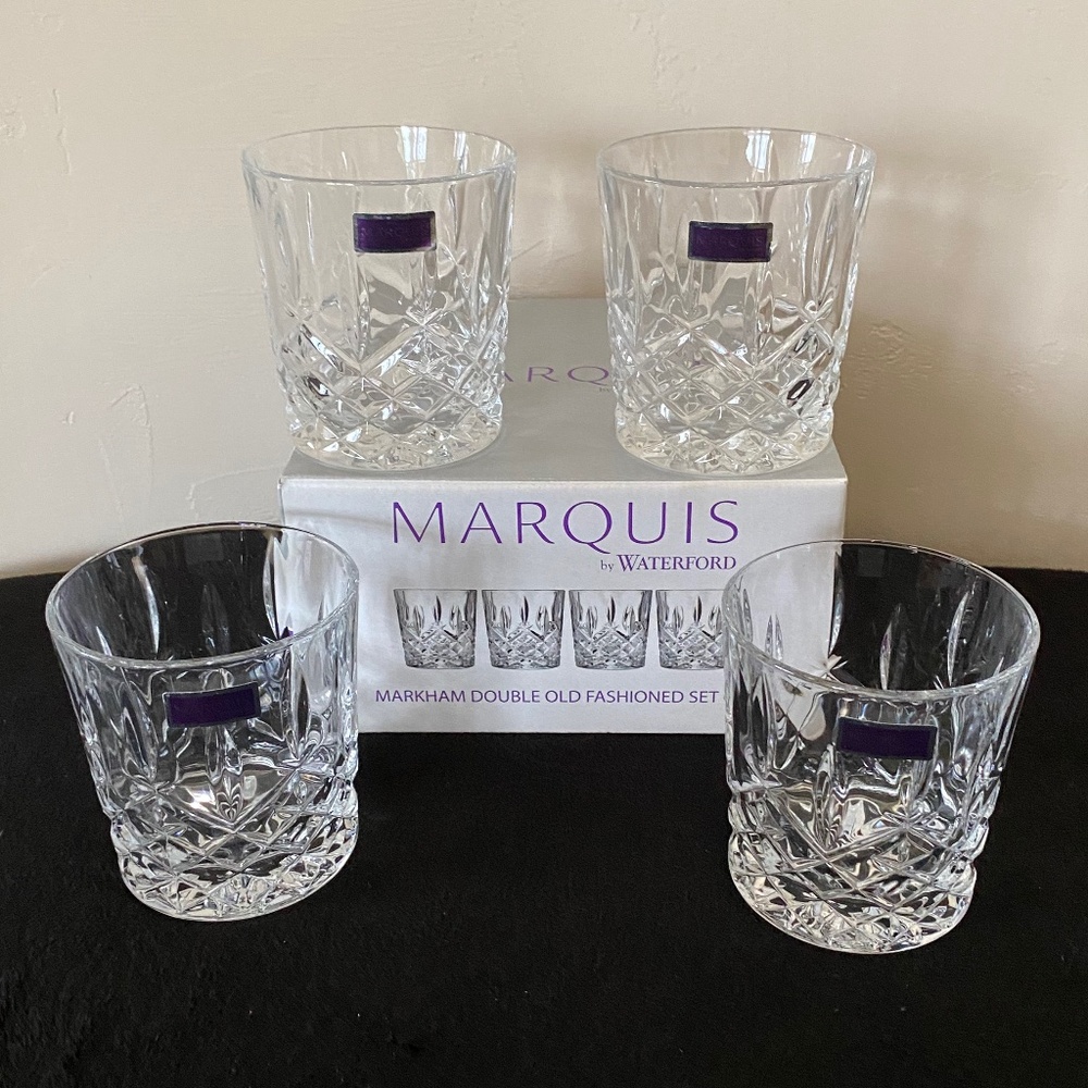 *NEW* Marquis by Waterford Markham Double Old Fashioned glasses. Set of 4